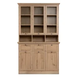 Calicosy - TIMBER Vitrinekast met 6 deuren - Eikenhout - 40x120x200 cm