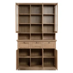 Calicosy - TIMBER Vitrinekast met 6 deuren - Eikenhout - 40x120x200 cm