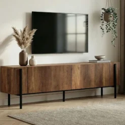 Calicosy - TV-meubel ATLAS - Walnoot/Zwart - 180x30x45 cm