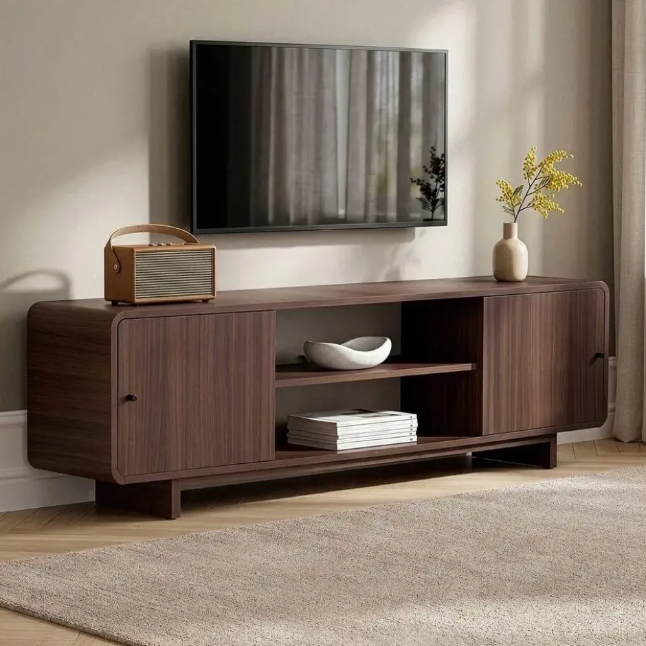Calicosy - Tv-meubel CELENA - Donker hout 180x34x52 cm