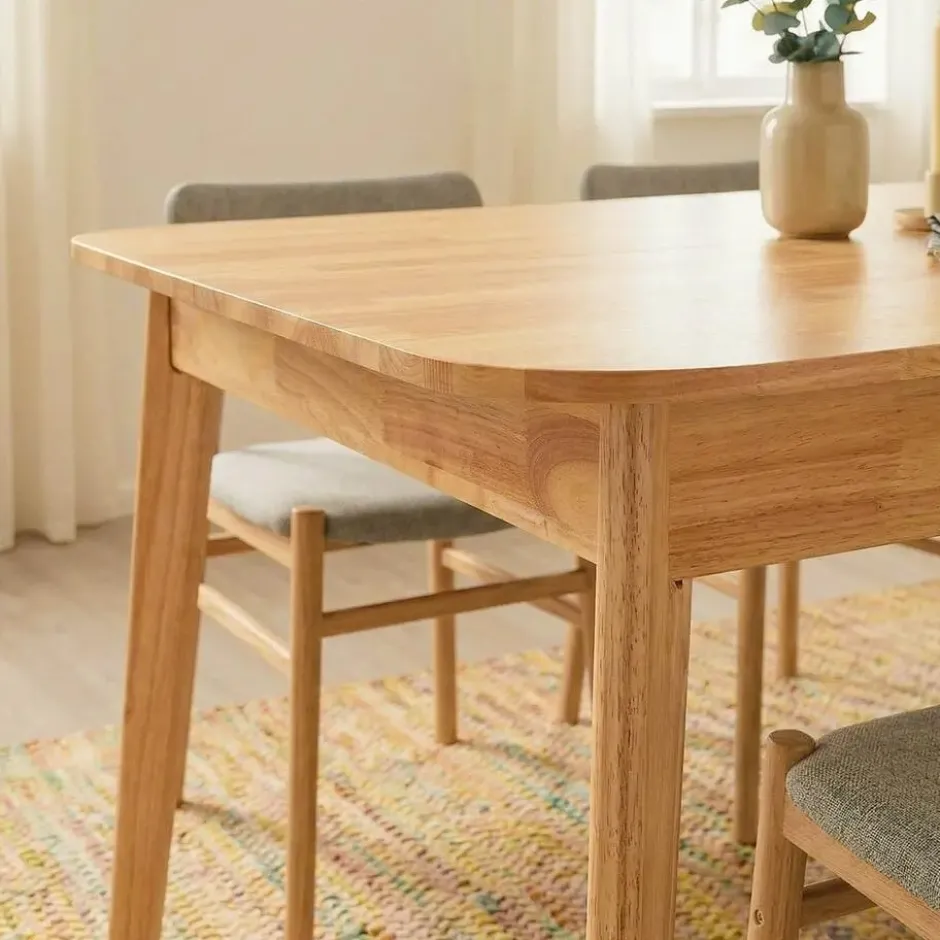 Calicosy - Uitschuifbare Eettafel SOLINE - Rubberwood - 120/160 x80x75 cm