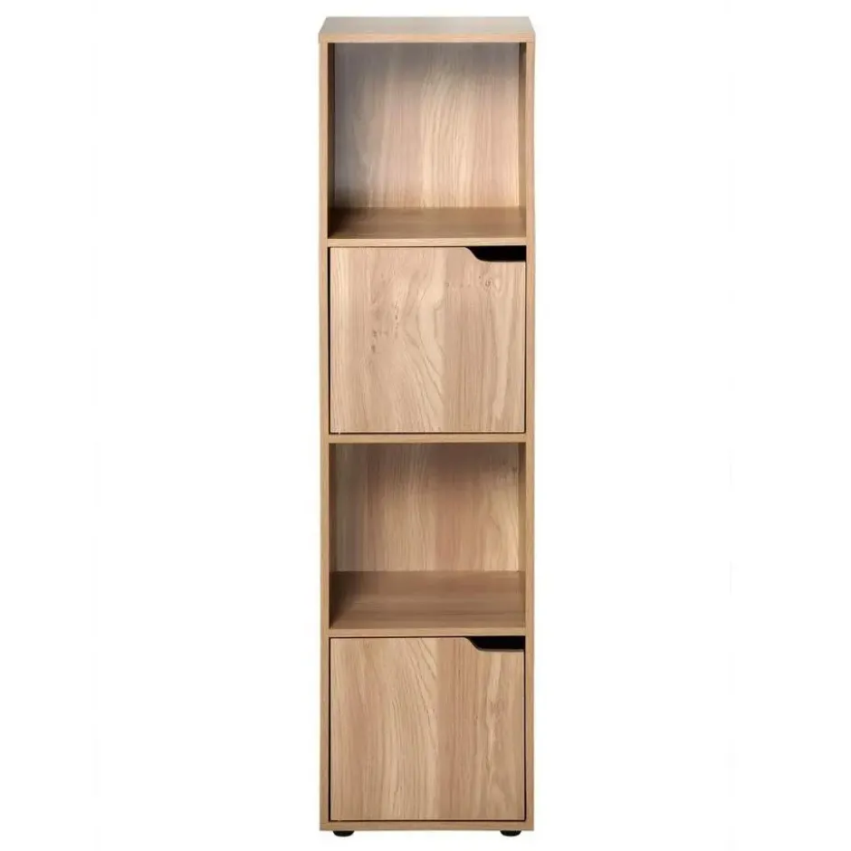Calicosy - 4-vaks kast, houtdecor, 2 deuren MODU - 29x30.7x120 cm