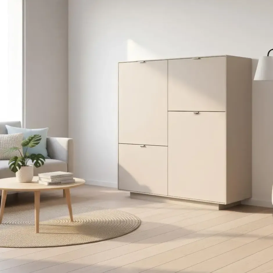 Calicosy - VIKA Dressoir - Beige 107x37,5x115 cm