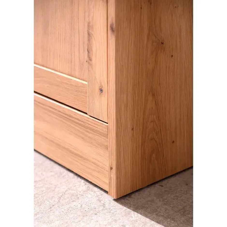 CALICOSY - Vitrinekast met 2 glazen deuren TIMBER - Eikenhout - 45x80x200 cm