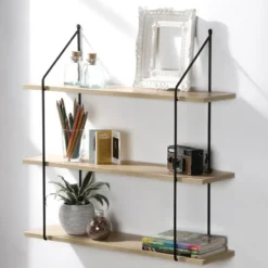 Calicosy - Wandplank 3 niveaus Houtdecor L60 cm 15x60x60 cm