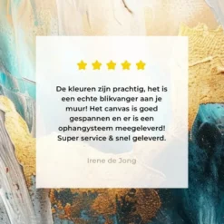 Canvas Schilderij 120x80 cm Abstract - Kunst - Gold - Blauw