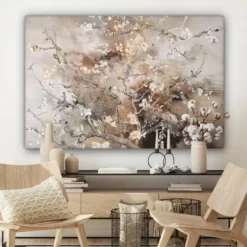 Canvas Schilderij 120x80 cm Amandelbloesem - Kunst - Van Gogh - Beige - Abstract