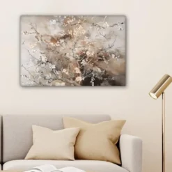 Canvas Schilderij 60x40 cm Amandelbloesem - Kunst - Van Gogh - Beige - Abstract