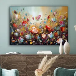 Canvas Schilderij 120x80 cm Bloemen - Kunst - Natuur - Olieverf