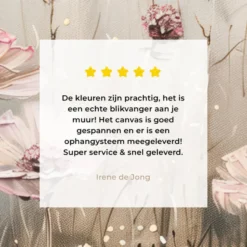 Canvas Schilderij 80x120 cm Bloemen - Roze - Modern - Beige