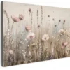 Canvas Schilderij 60x40 cm Bloemen - Roze - Modern - Beige