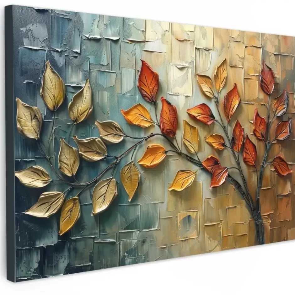 Canvas Schilderij 90x60 cm Boom - Abstract - Natuur - Kunst