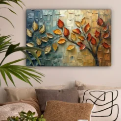 Canvas Schilderij 90x60 cm Boom - Abstract - Natuur - Kunst