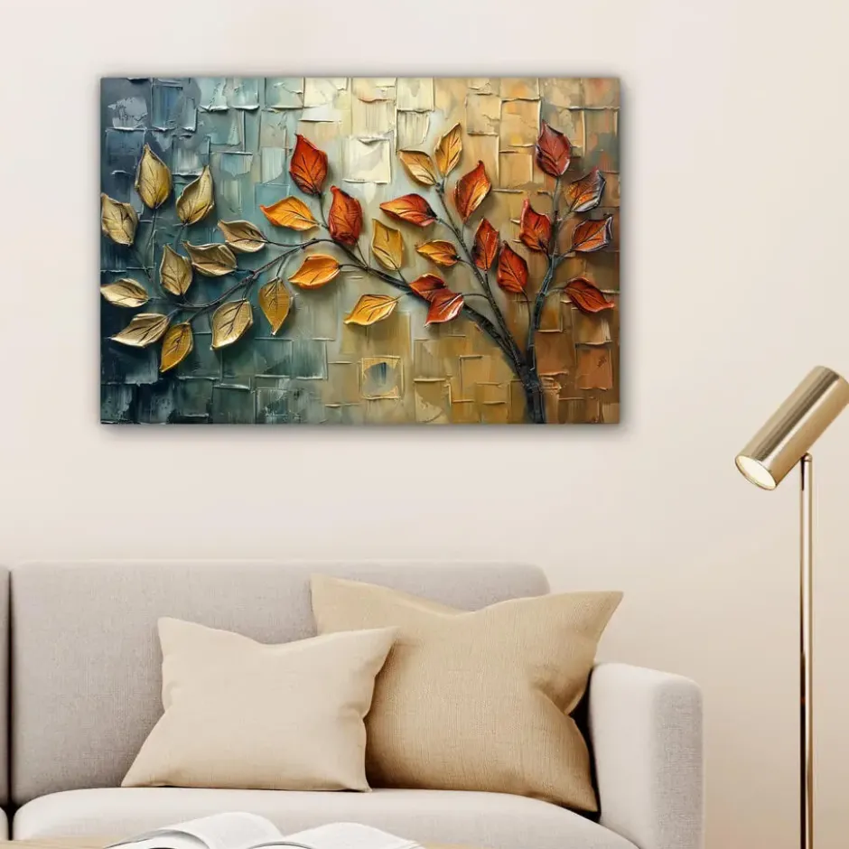 Canvas Schilderij 90x60 cm Boom - Abstract - Natuur - Kunst
