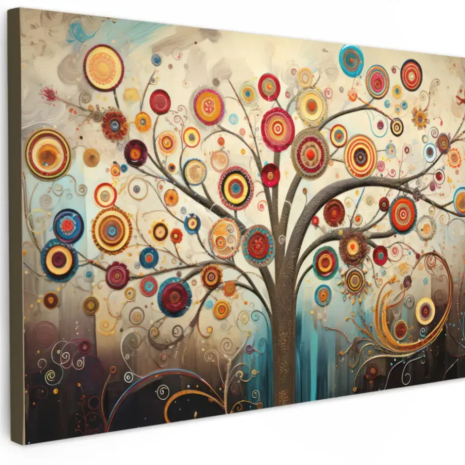 Canvas Schilderij 120x80 cm Boom - Tree of life - Kleur
