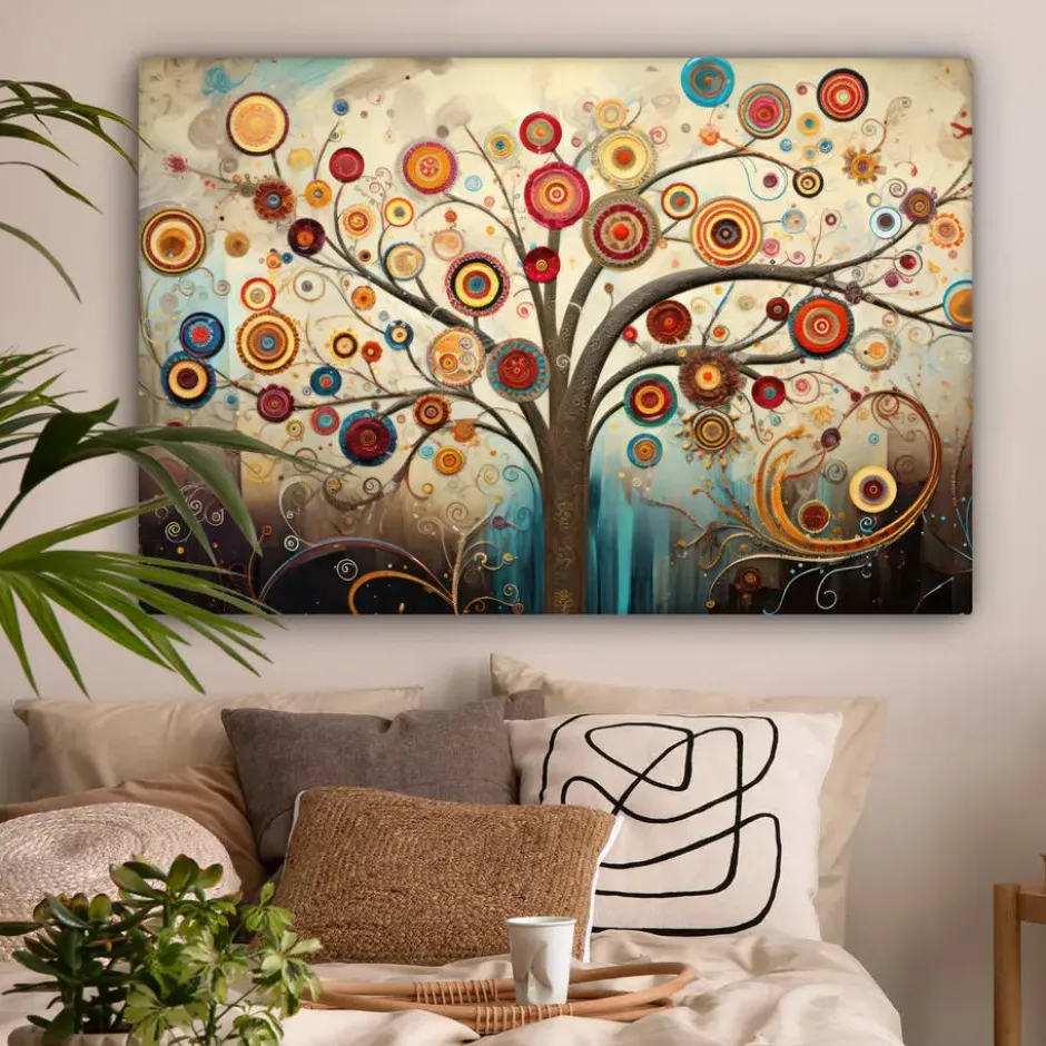 Canvas Schilderij 120x80 cm Boom - Tree of life - Kleur