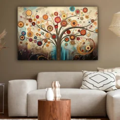 Canvas Schilderij 120x80 cm Boom - Tree of life - Kleur