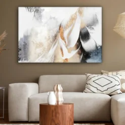 Canvas Schilderij 120x80 cm Luxe - Abstract - Goud - Wit