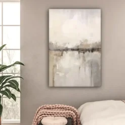 Canvas Schilderij 80x120 cm Moderne kunst - Abstract - Beige
