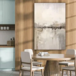 Canvas Schilderij 80x120 cm Moderne kunst - Abstract - Beige