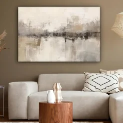 Canvas Schilderij 120x80 cm Moderne kunst - Abstract - Beige