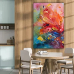 Canvas Schilderij 80x120 cm Olieverf - Kunst - Abstract - Kleurrijk