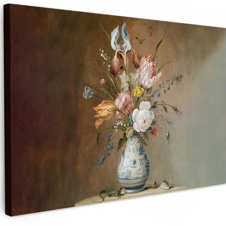 Canvas Schilderij 60x40 cm Oude meesters - Bloemen - Balthasar van der Ast