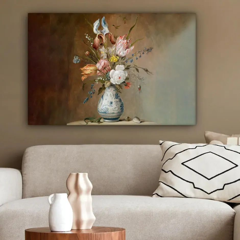 Canvas Schilderij 60x40 cm Oude meesters - Bloemen - Balthasar van der Ast