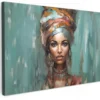 Canvas Schilderij 120x80 cm Vrouw - Kunst - Sieraden - Portret