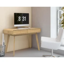 Cassie - Bureau met 2 laden in eiken look