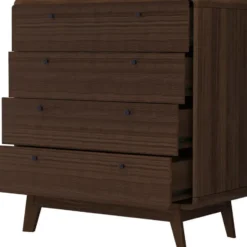 Cassie - Commode met 4 laden in walnoot spaanplaat