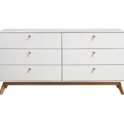 Cassie - Commode van 3+3 laden in witte spaanplaat