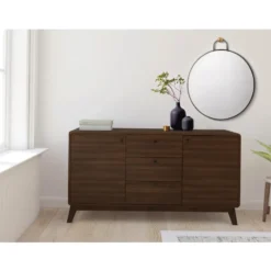 Cassie - Dressoir met 3 laden en 2 deuren walnut-look
