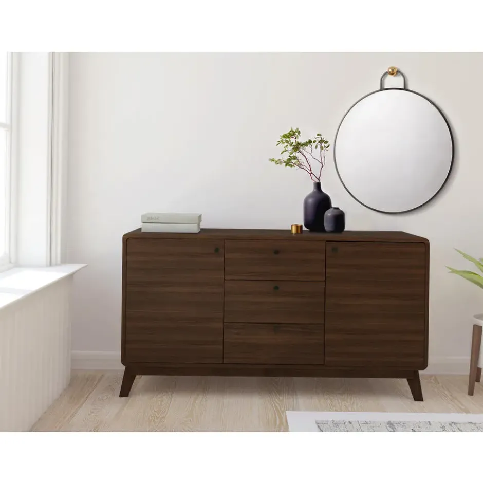 Cassie - Dressoir met 3 laden en 2 deuren walnut-look