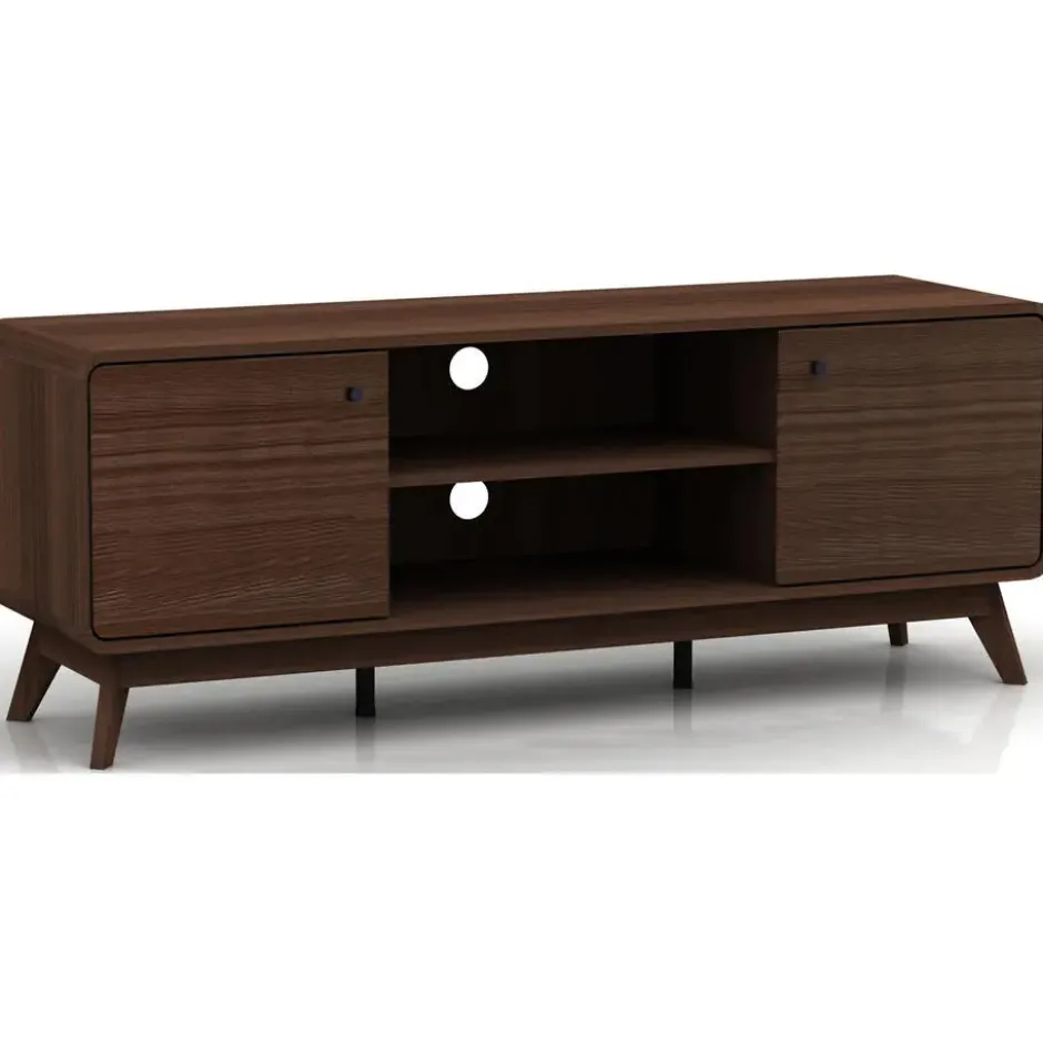Cassie - TV-meubel met 2 deuren van walnotenhoutspaanplaat