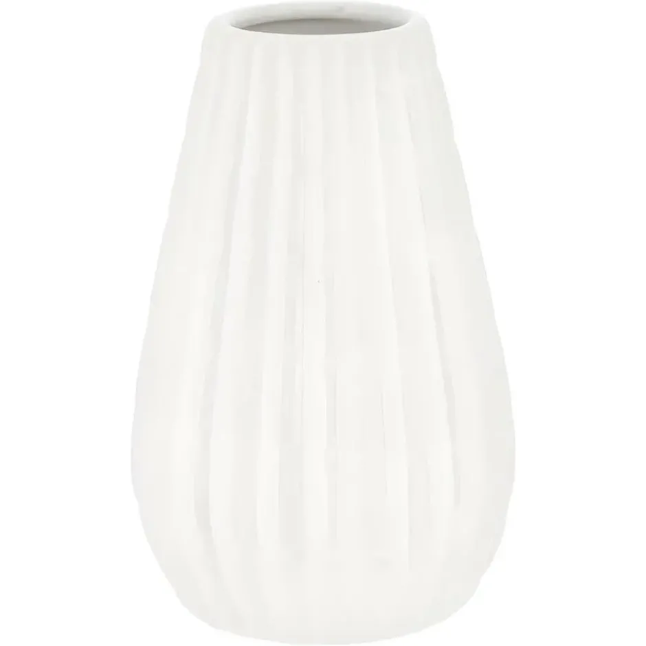Cepewa Bloemenvaas Elisa - wit - H15 x D10 cm - keramiek - kegel