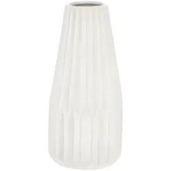 Cepewa Bloemenvaas Sofie - wit - H21 x D10 cm - keramiek - kegel