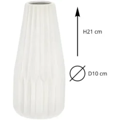 Cepewa Bloemenvaas Sofie - wit - H21 x D10 cm - keramiek - kegel