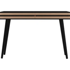 Chantal - Bureau met 2 lades in zwart en naturel spaanplaat