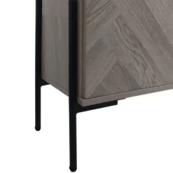 Charlene‑Buffetkast met 2 deuren, fishbone‑patroon, whiteoak look