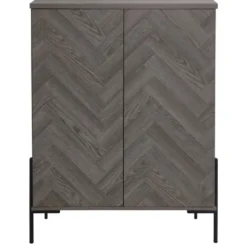 Charlene‑Buffetkast met 2 deuren, fishbone‑patroon, whiteoak look