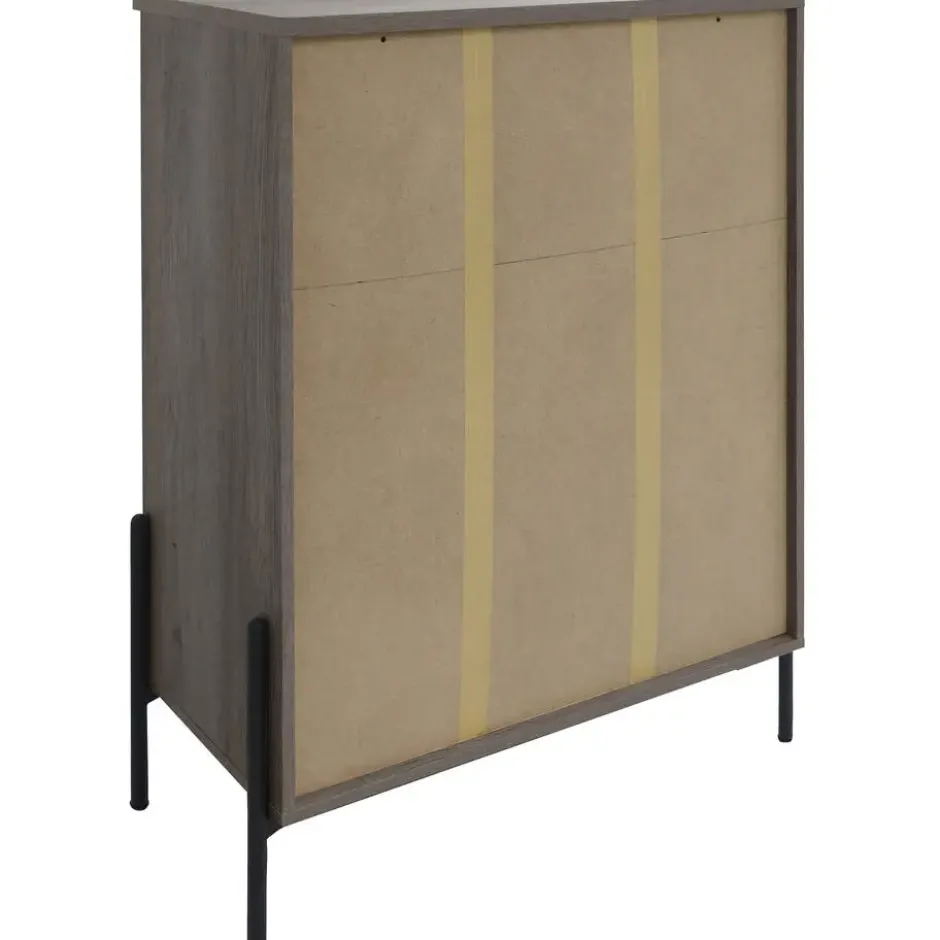 Charlene‑Buffetkast met 2 deuren, fishbone‑patroon, whiteoak look
