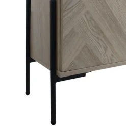 Charlene-Buffetkast met 2 deuren in fishbone-patroon eikenhout look
