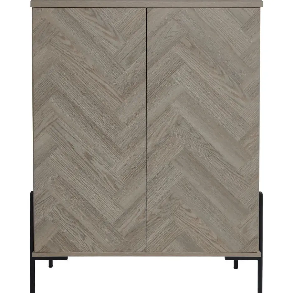 Charlene-Buffetkast met 2 deuren in fishbone-patroon eikenhout look