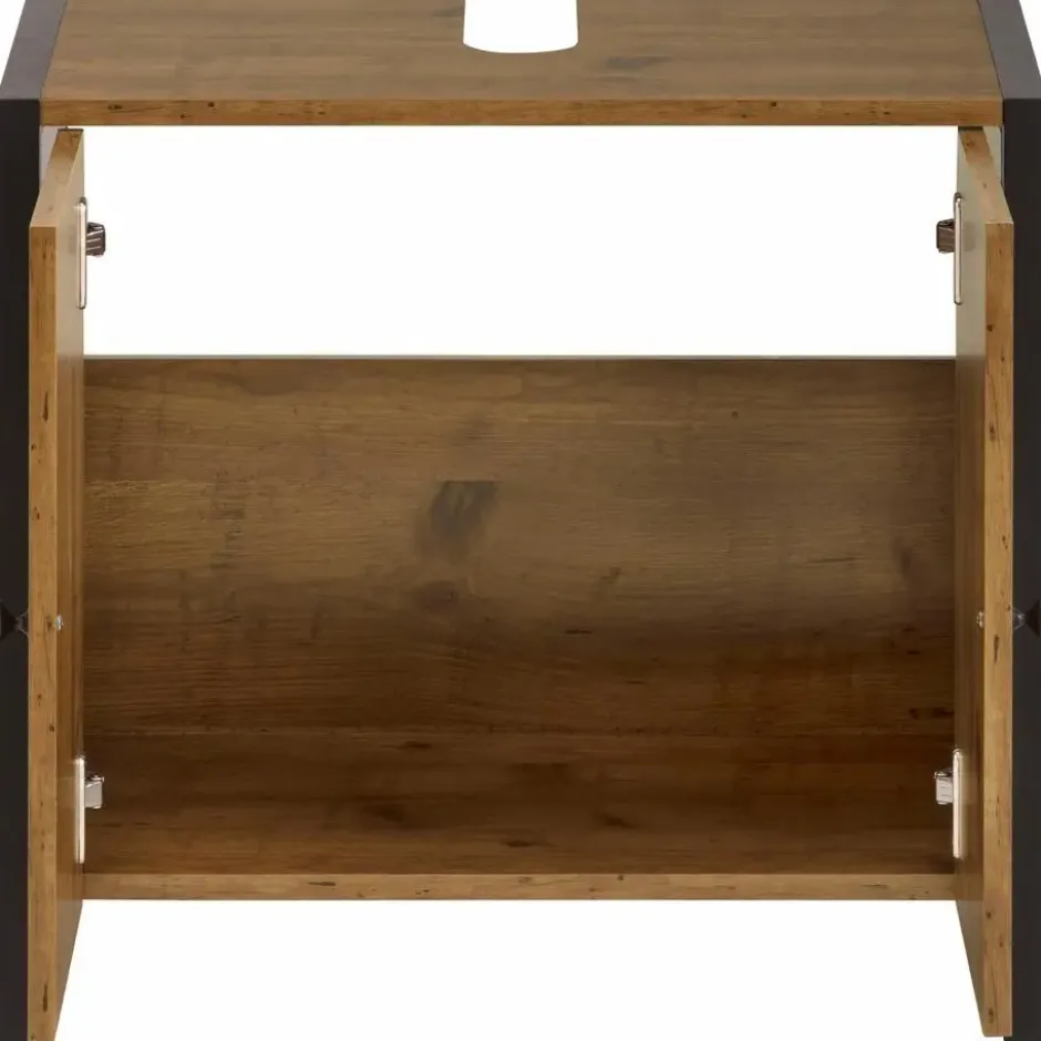 Chris - Badmeubel 61 cm 2-deurs eiken/zwart