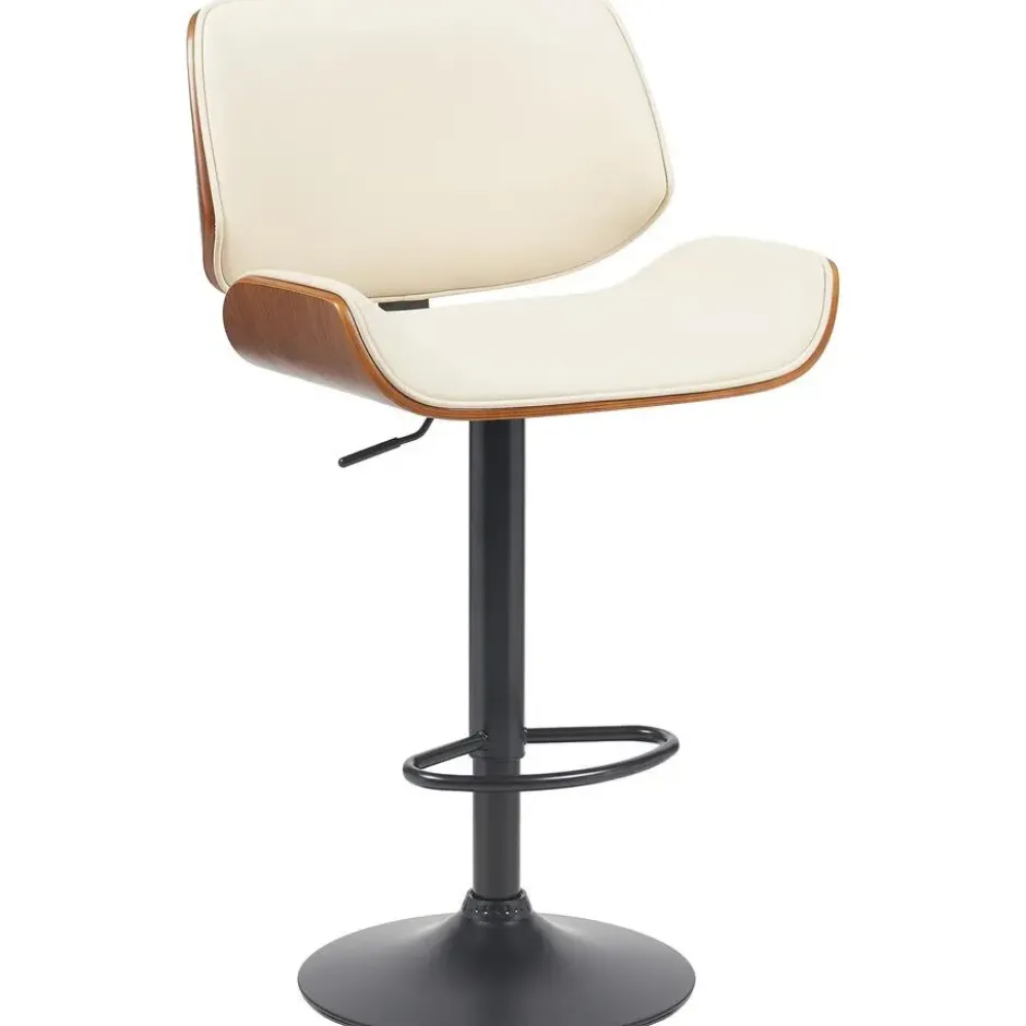 CLP Barkruk Beverley zwart Frame - Metaal - walnoot/creme