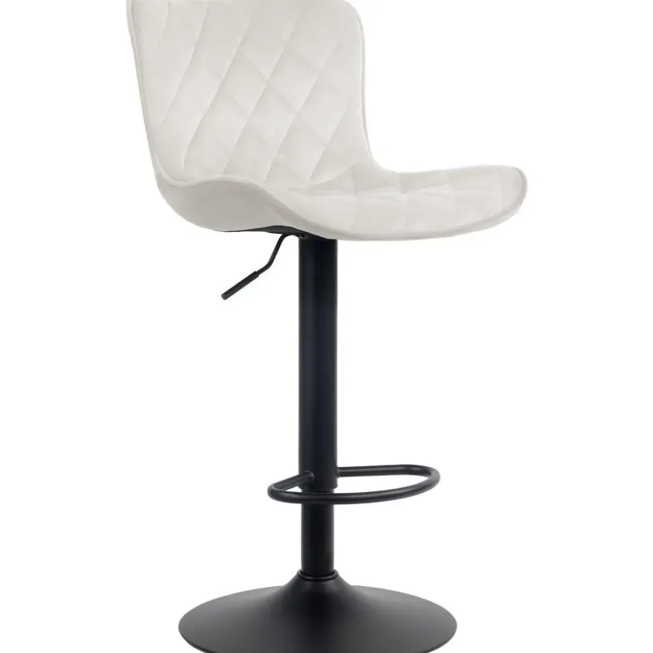 CLP Barkruk Emma zwart Frame - Fluweel - creme