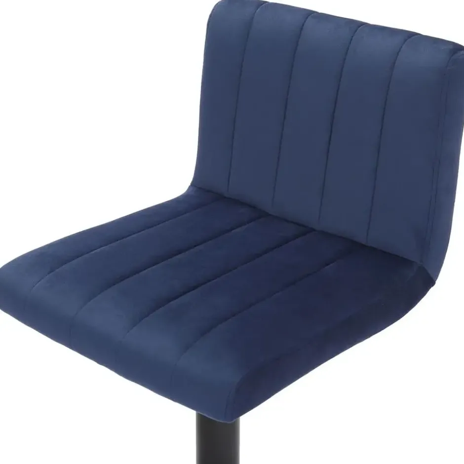 CLP Barkruk Jamie zwart Frame - Fluweel - blauw