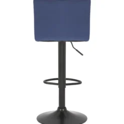 CLP Barkruk Jamie zwart Frame - Fluweel - blauw