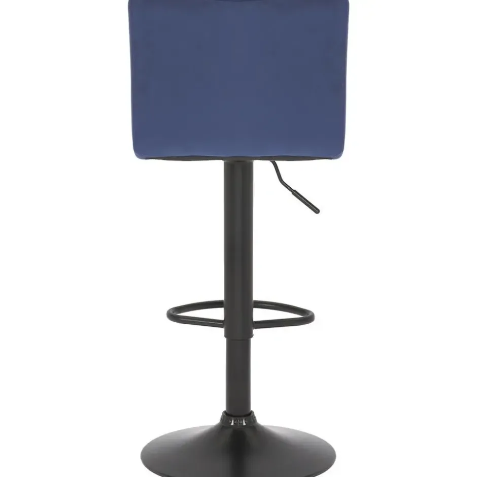 CLP Barkruk Jamie zwart Frame - Fluweel - blauw